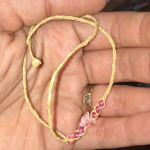 Pink handmade dolphin bracelet